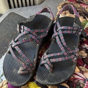 Chaco Black and Multicolor Strappy Sandals